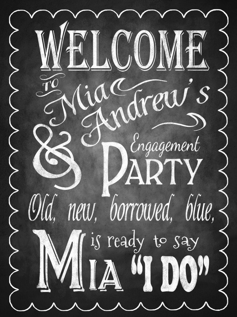 Personalized Engagement Party Sign Printable Engagement