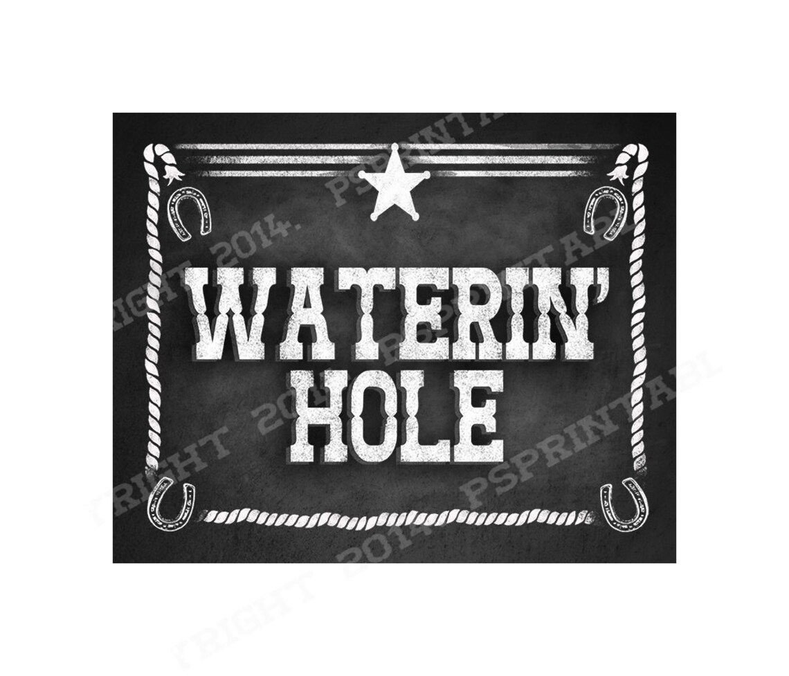 Western Themed Waterin' Hole BAR Sign Watering Hole - Etsy