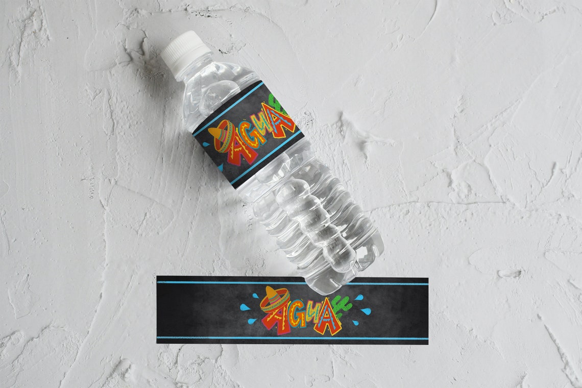 Printable Fiesta Water Bottle Label Agua Bottle Label for - Etsy