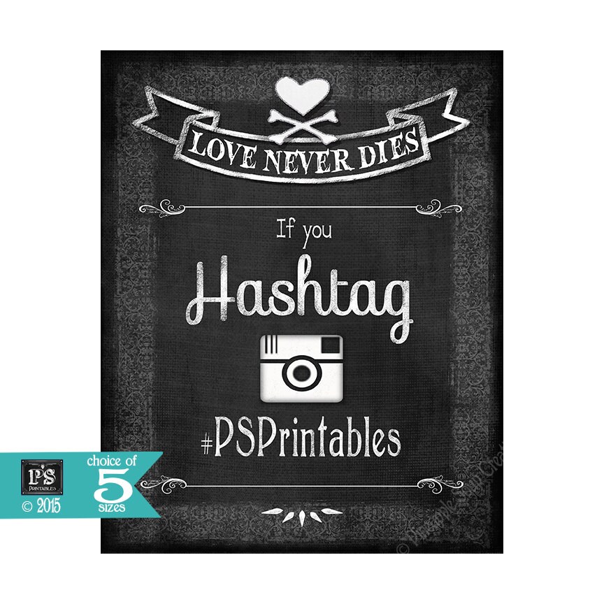 Halloween Wedding Social Media Sign PRINTABLE If You Hashtag - Etsy