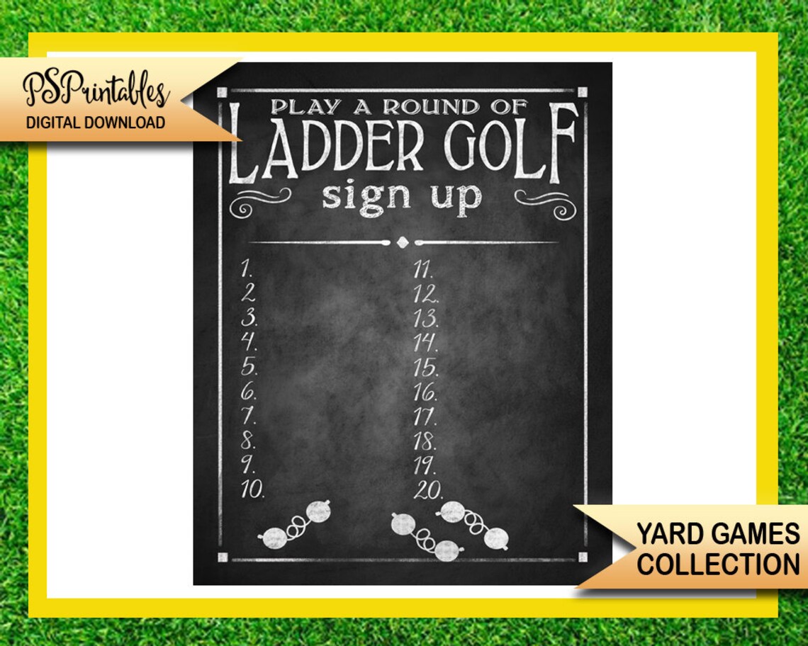 Yard Games Ladder Golf Yard Game Sign Bbq Yard Games Etsy
