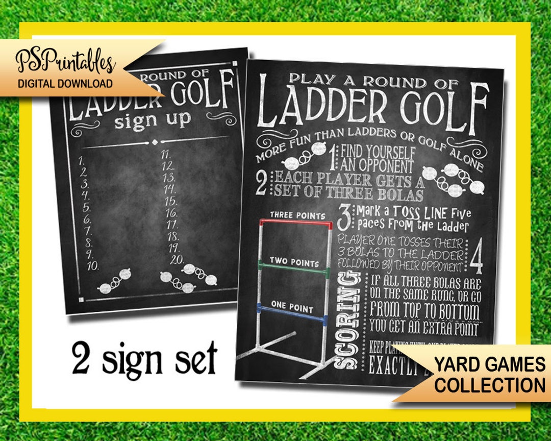 Yard Games Ladder Golf Yard Game Sign Bbq Yard Games Ladder Golf Rule