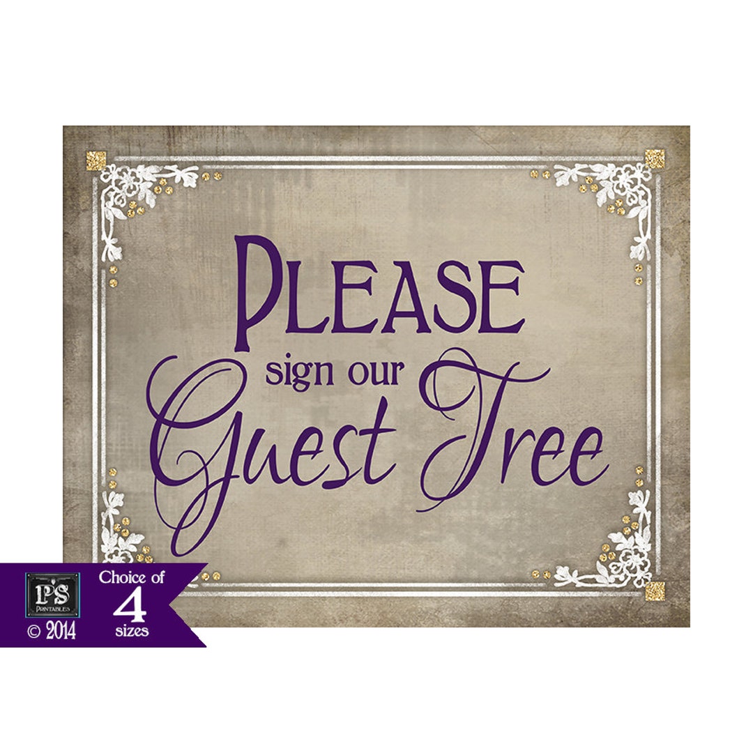 Printable Sign Our Guest Tree Wedding Sign Guest Tree Wedding - Etsy