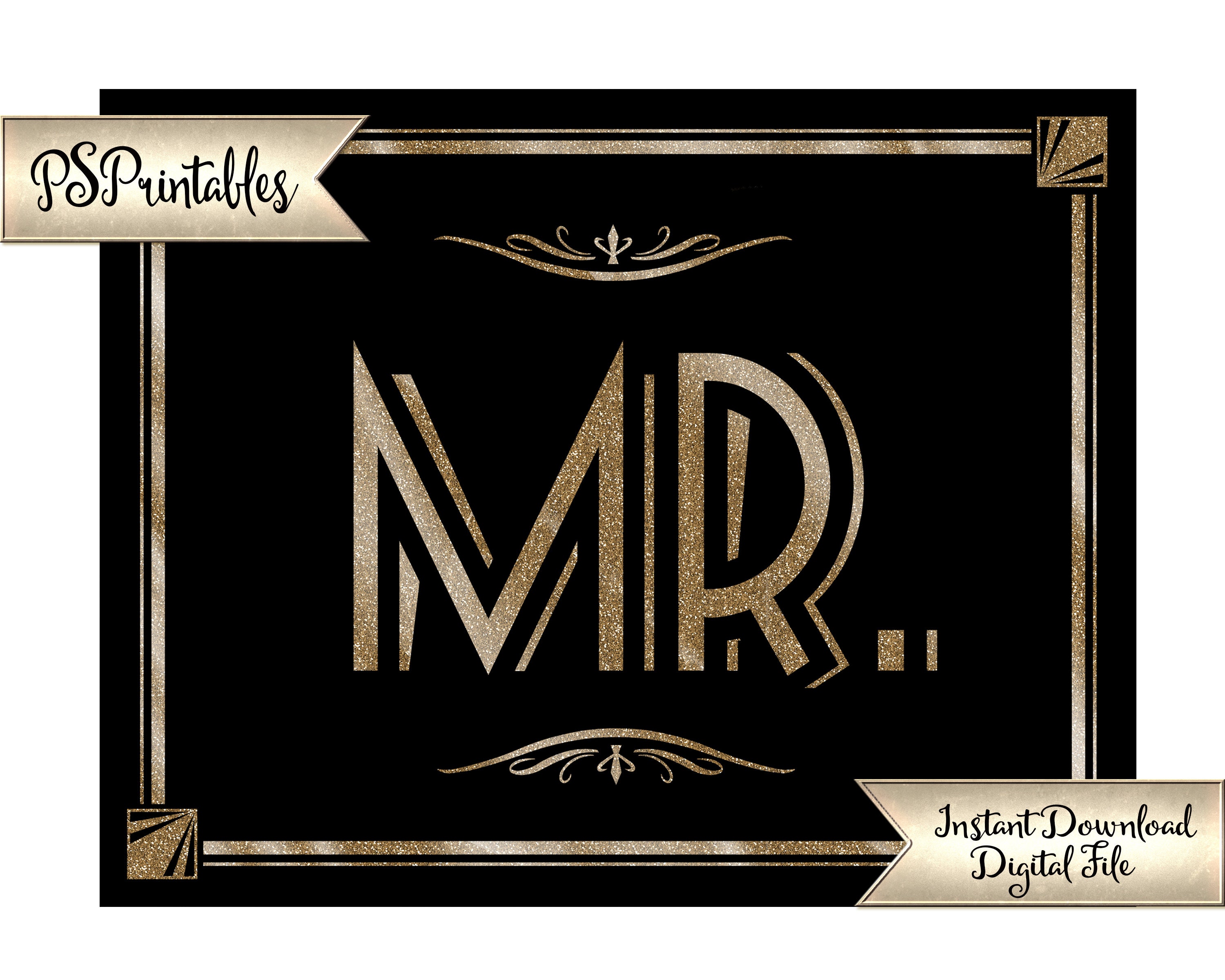 PRINTABLE Chair Signs Printable Wedding Chair Signs Mr &amp; | Etsy