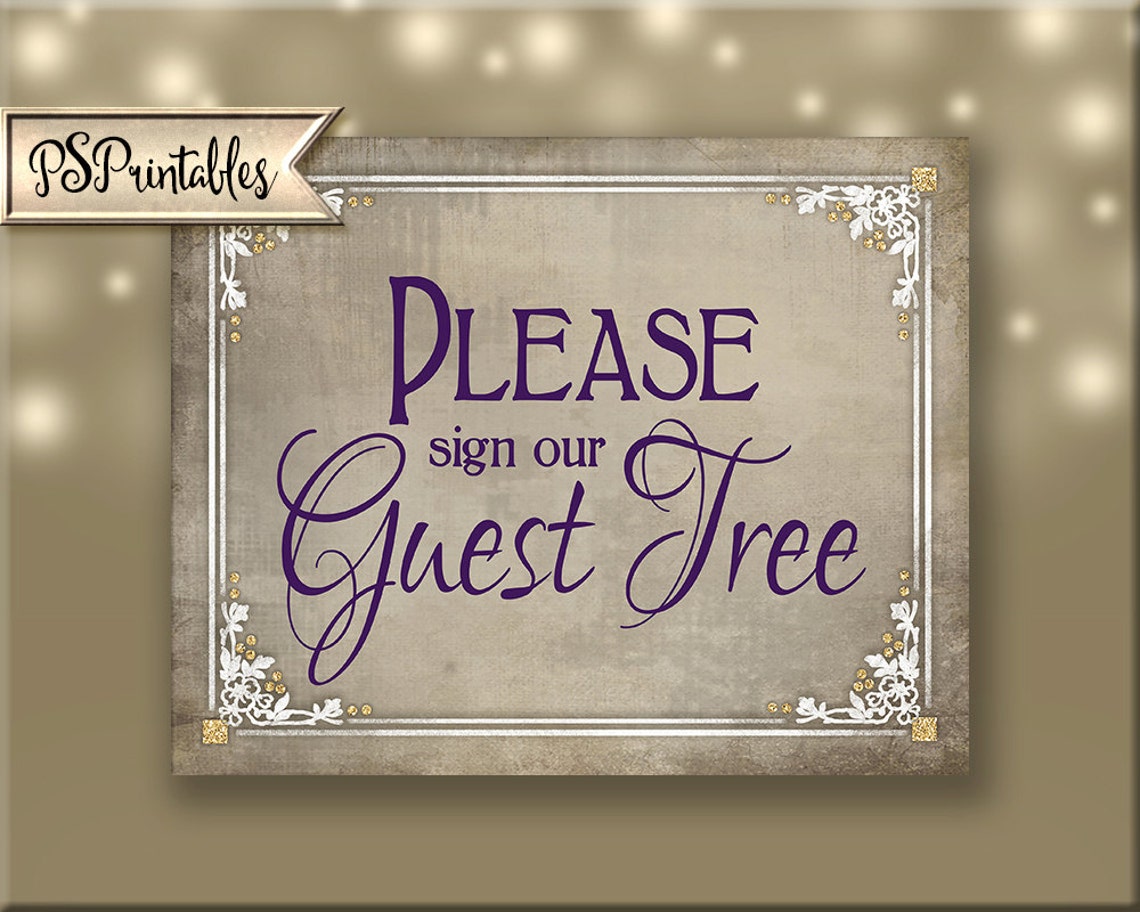 Printable Sign Our Guest Tree Wedding Sign Guest Tree Wedding - Etsy