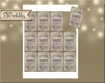 Let Love Sparkle Sparkler Send Off Tags | PRINTABLE Sparkler Tags,  Print your own Tags, Purple Wedding, Wedding Send off, DIY Wedding Decor