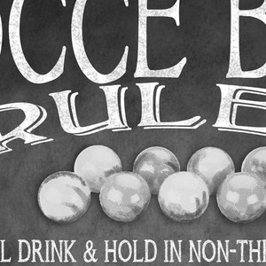 Yard Games for Weddings Sign PRINTABLE yard games poster, Bocce Ball Game Sign, Backyard BBQ games, Bocce Ball Game image 8