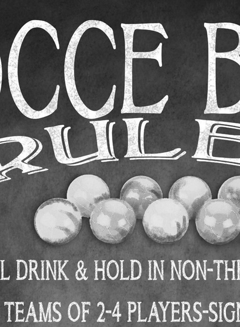 BOCCE BALL sign up and rules sign set in chalkboard Etsy