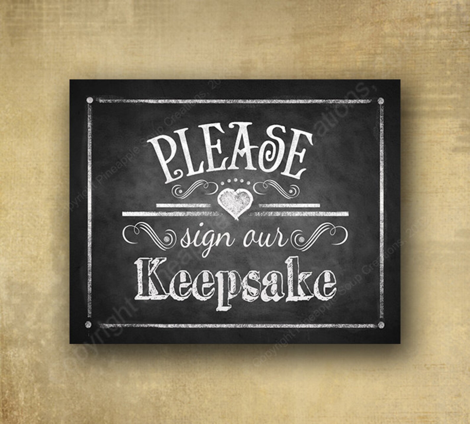 Please Sign Our Keepsake Printable Wedding Chalkboard Sign Etsy