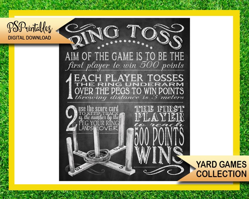 Ring Toss Yard Game Sign PRINTABLE Yard Games Poster - Etsy