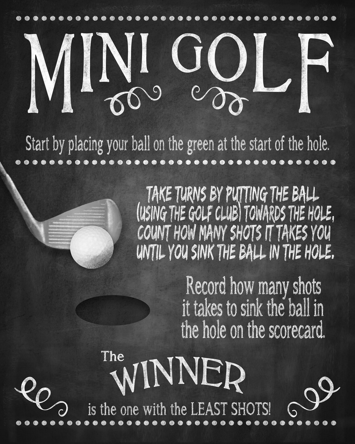 Yard Games MINI GOLF Yard Game Sign Bbq Yard Games Mini Etsy