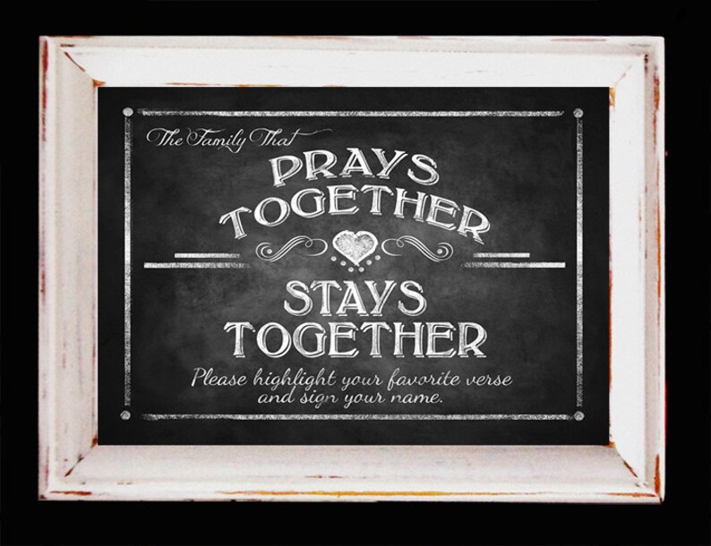 BIBLE VERSE Sign the Family That Prays Togetherstays  Etsy