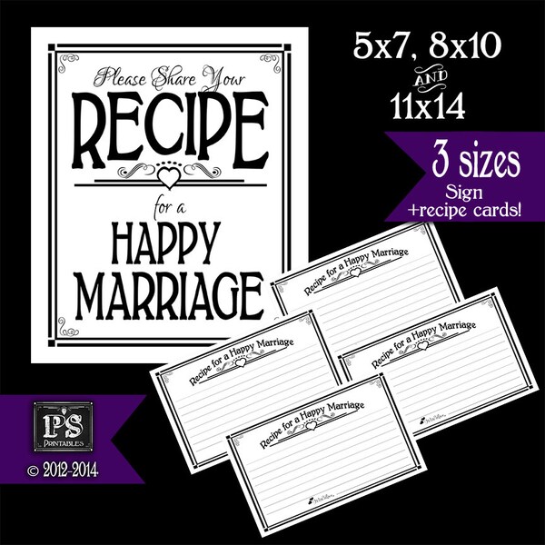 Recipe for Marriage - Etsy