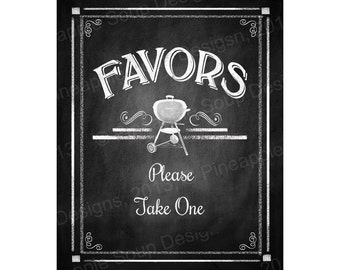 BBQ Wedding  FAVORS Printable chalkboard sign - instant download digital file - Diy - Rustic BBQ Collection - Wedding Signage