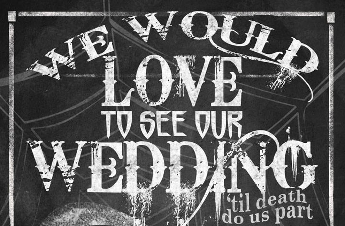 Halloween Wedding HASHTAG Sign Halloween Wedding Decor Goth Etsy