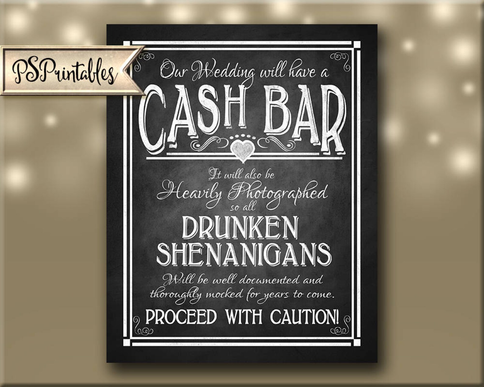 Printable Wedding Sign Cash Bar Sign Wedding Bar Sign Bar Etsy