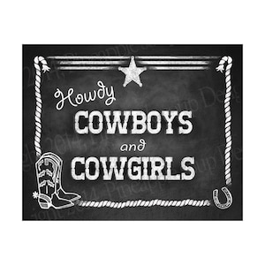 Western Themed Party Sign PRINTABLE Welcome Cowboys and Cowgirls ...