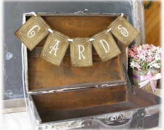 DIY Printable Vintage Style Wedding CARDS banner for your wedding box or suitcase