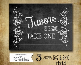 DIY Printable Chalkboard Style FAVORS  sign - Victoria Collection - 4 sizes available