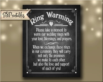 Ring Warming Printable Chalkboard Wedding sign - instant download digital file - Rustic Heart Collection