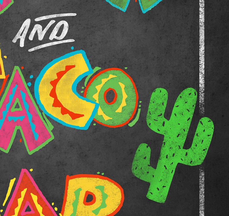 Fiesta Party Fajita & Taco Bar Sign Fiesta Chalkboard Sign Etsy