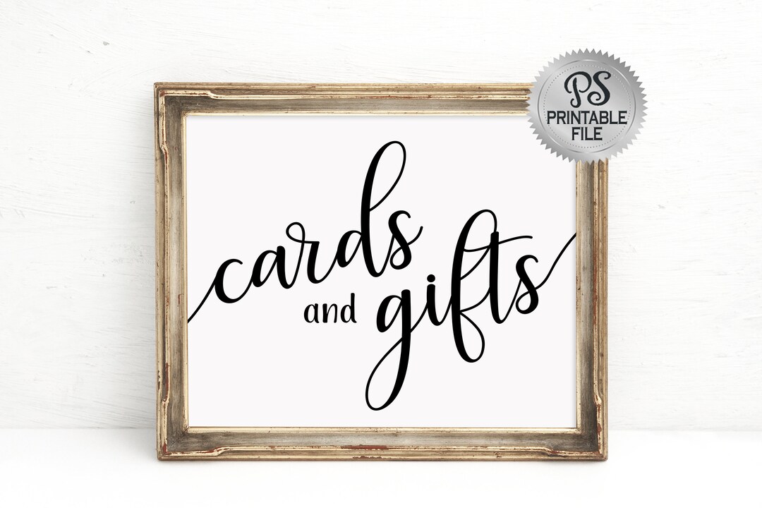 PRINTABLE Cards &amp; Gifts Sign Wedding Cards and Gifts - Etsy