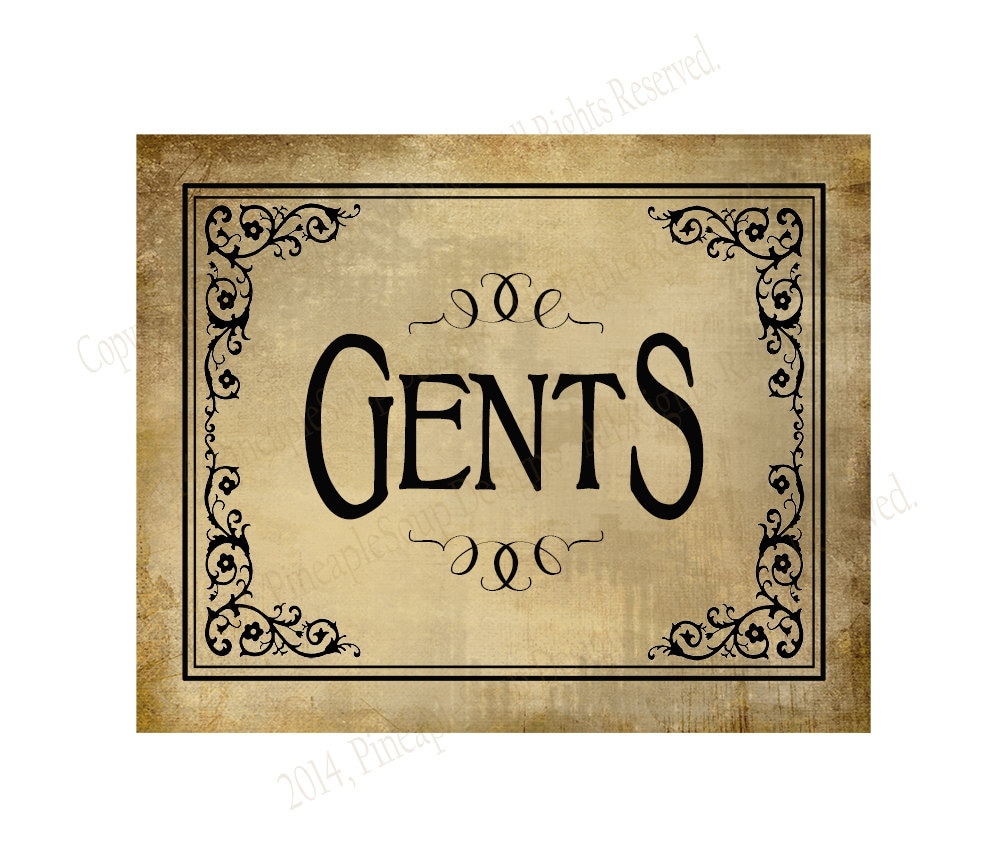 Printable Ladies &amp; Gents Bathroom or Dressing Room Signs DIY | Etsy
