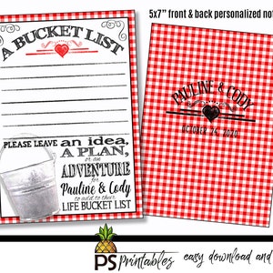 Printable Bucket List Sign Set in Red &amp; White Picnic Theme for Yout ...