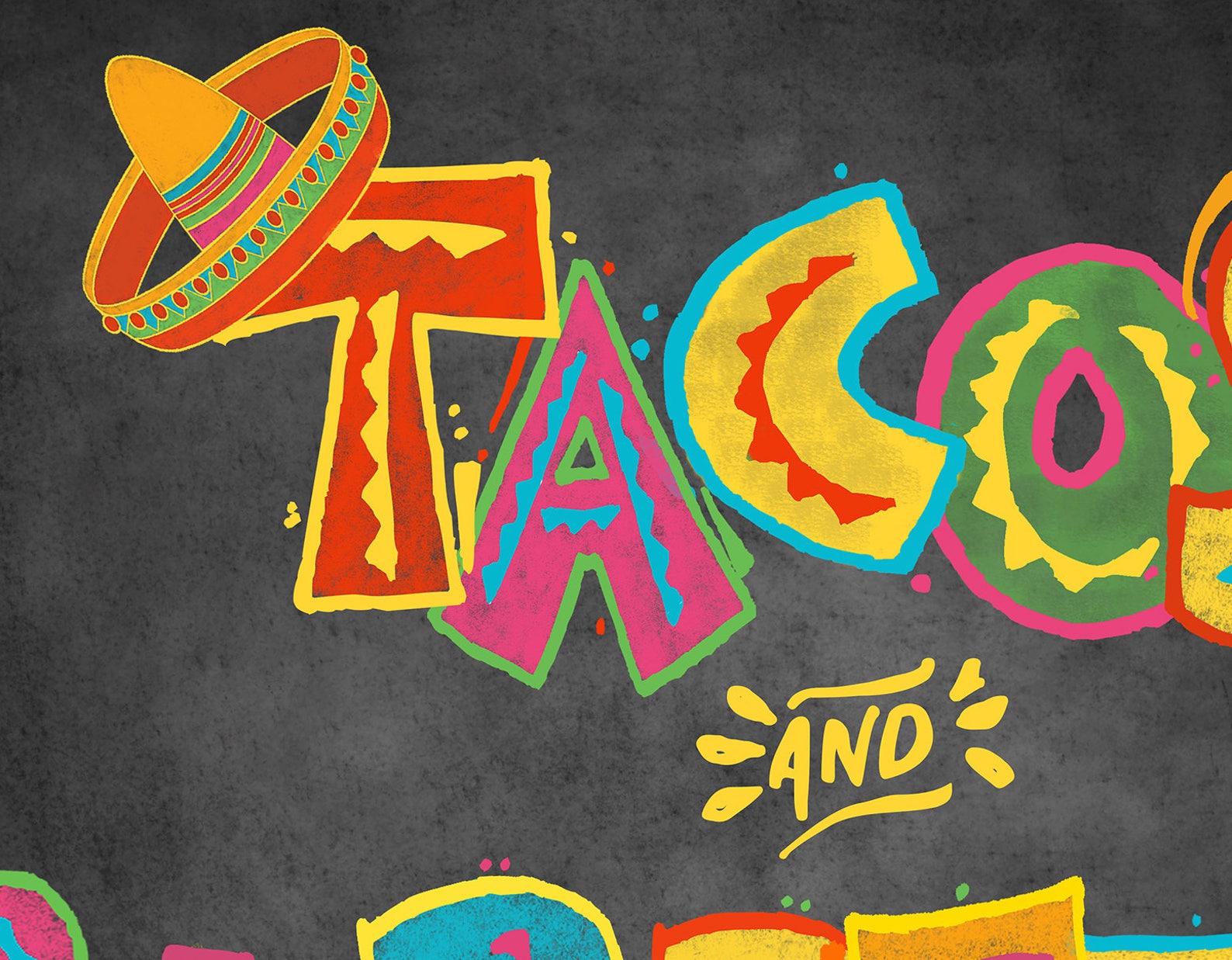 Printable Fiesta Taco Party Sign Chalkboard Sign Birthday Etsy