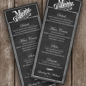 DIY Custom Menu PRINTABLE Chalkboard Menu, Printable Menu, Wedding Menu printable, Wedding Printable, Printable Wedding, DIY Wedding Decor image 2