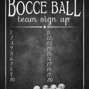 Yard Games for Weddings Sign PRINTABLE yard games poster, Bocce Ball Game Sign, Backyard BBQ games, Bocce Ball Game image 3