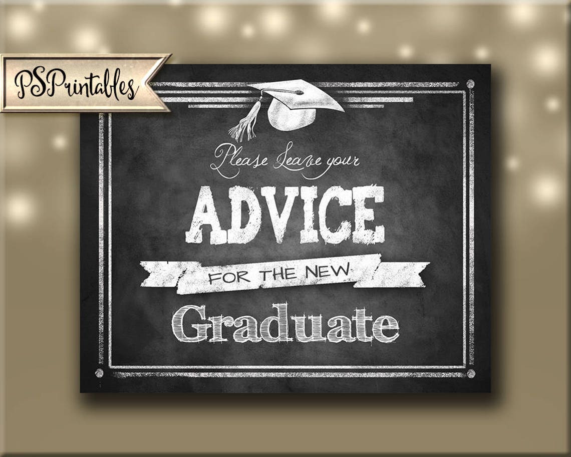 Printable Graduation Advice Sign Advice for Graduate Sign Etsy