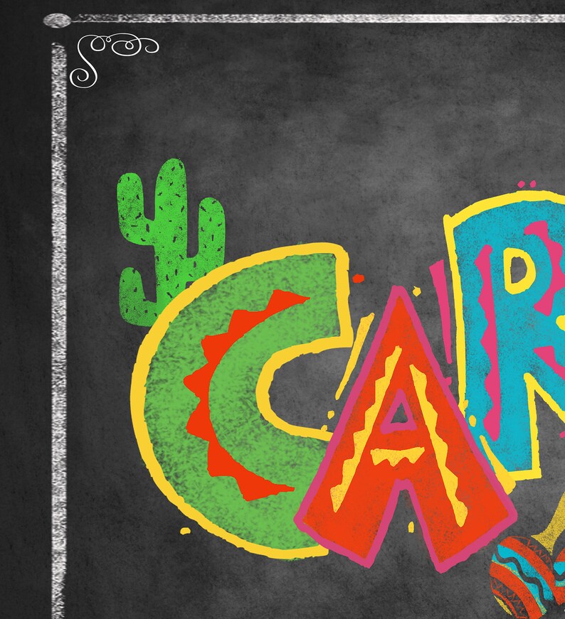 Printable Cards Sign Fiesta Cards Sign Chalkboard Cards - Etsy