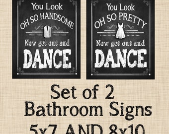 Rustic Chalkboard style RESTROOM Bathroom signs DIY | Etsy