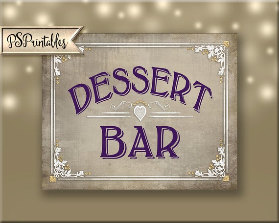 Dessert Bar Printable Wedding Sign Sweets Bar Candy Bar | Etsy