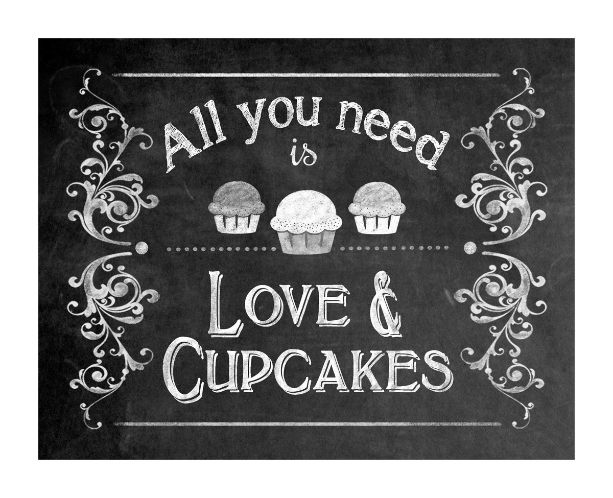 Instant Download WeddingAll You Need is Love and Cupcakes Etsy