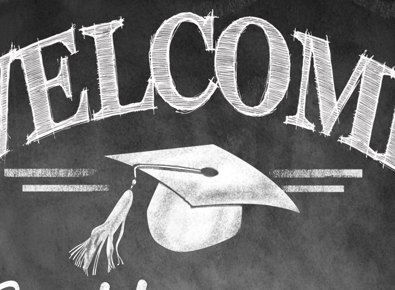 PRINTABLE Welcome to my graduation sign DIY Graduation sign, Graduation Celebration sign, Grad Party Decorations, Chalkboard Party Sign image 2