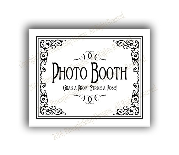 Printable Wedding PHOTO BOOTH Sign 5x7 8x10 or 11 X 14 | Etsy