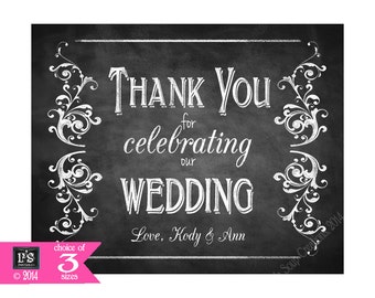 Wedding Thank You Sign | PRINTABLE Wedding Sign, Personalized Wedding Decor, Reception Decorations, Barn Wedding Signage, Country Wedding