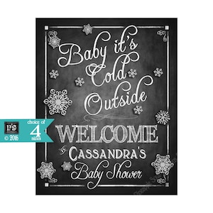 Printable Baby It's Cold Outside Personalized Baby Shower WELCOME ...