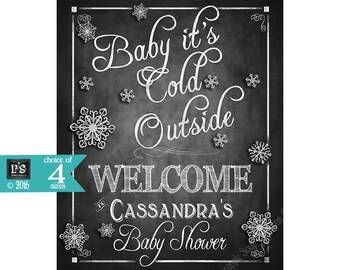 Printable Baby It's Cold Outside Banner Chalkboard - Etsy