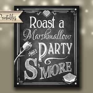 Smore Wedding sign, Roast a Marshmallow, Party S'More sign, rustic wedding diy sign, wedding printable, printable wedding, S'more wedding