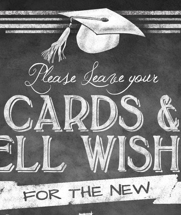 printable graduation cards well wishes sign graduation etsy