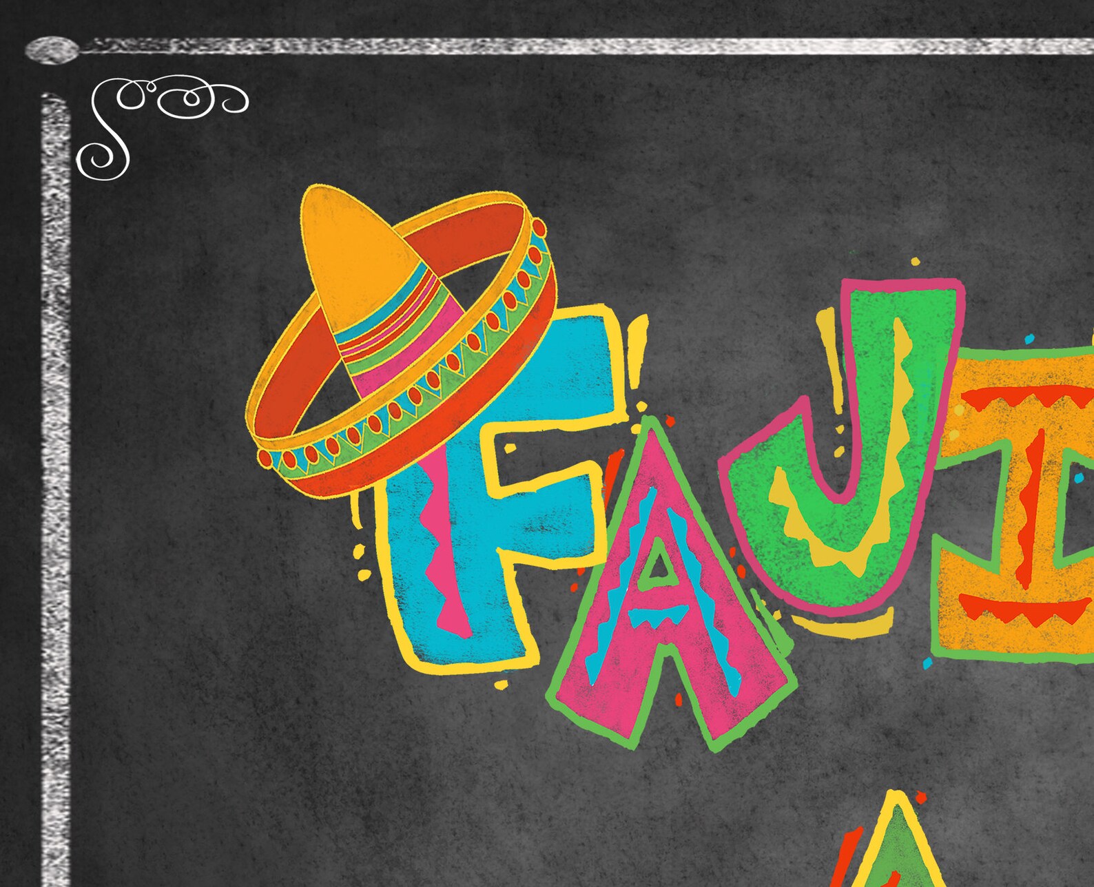 Printable Fiesta Sign Fajita Bar Chalkboard Printable Etsy Canada