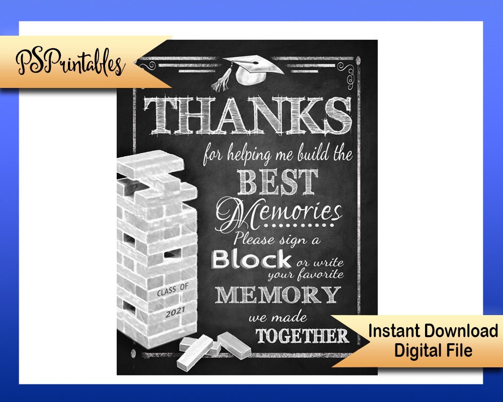 Printable Graduation Sign Sign a Block Grad Sign Grad Party - Etsy Israel