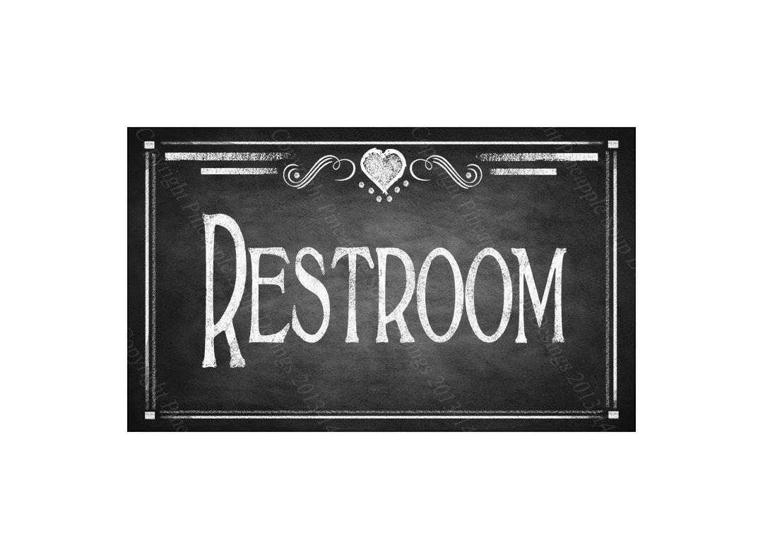 Rustic Chalkboard Style RESTROOM Bathroom Signs DIY Printable Rustic ...