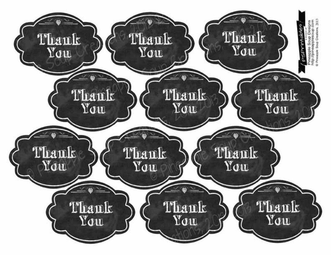Printable Thank You Chalkboard Tags 2x3 Instant Download Digital File DIY Rustic Collection - Etsy