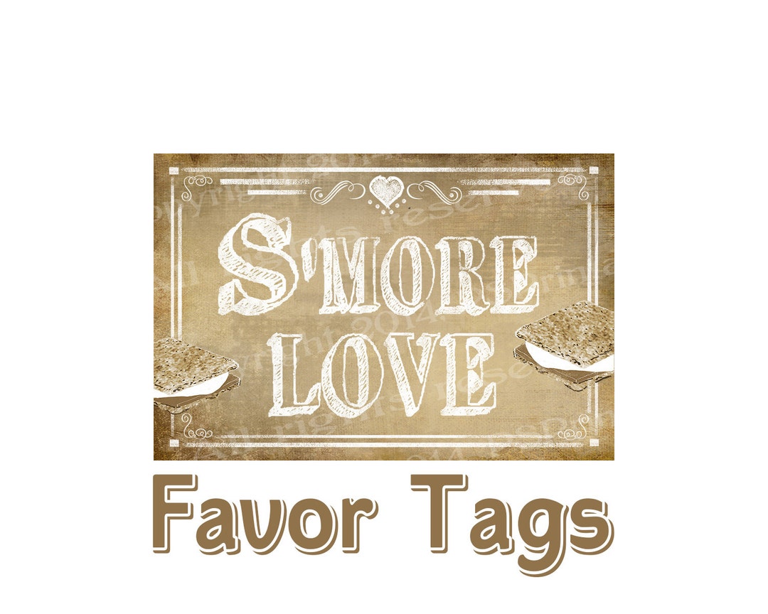 SMORE Wedding Tags S'more Love Vintage Heart Collection DIY PRINTABLE ...