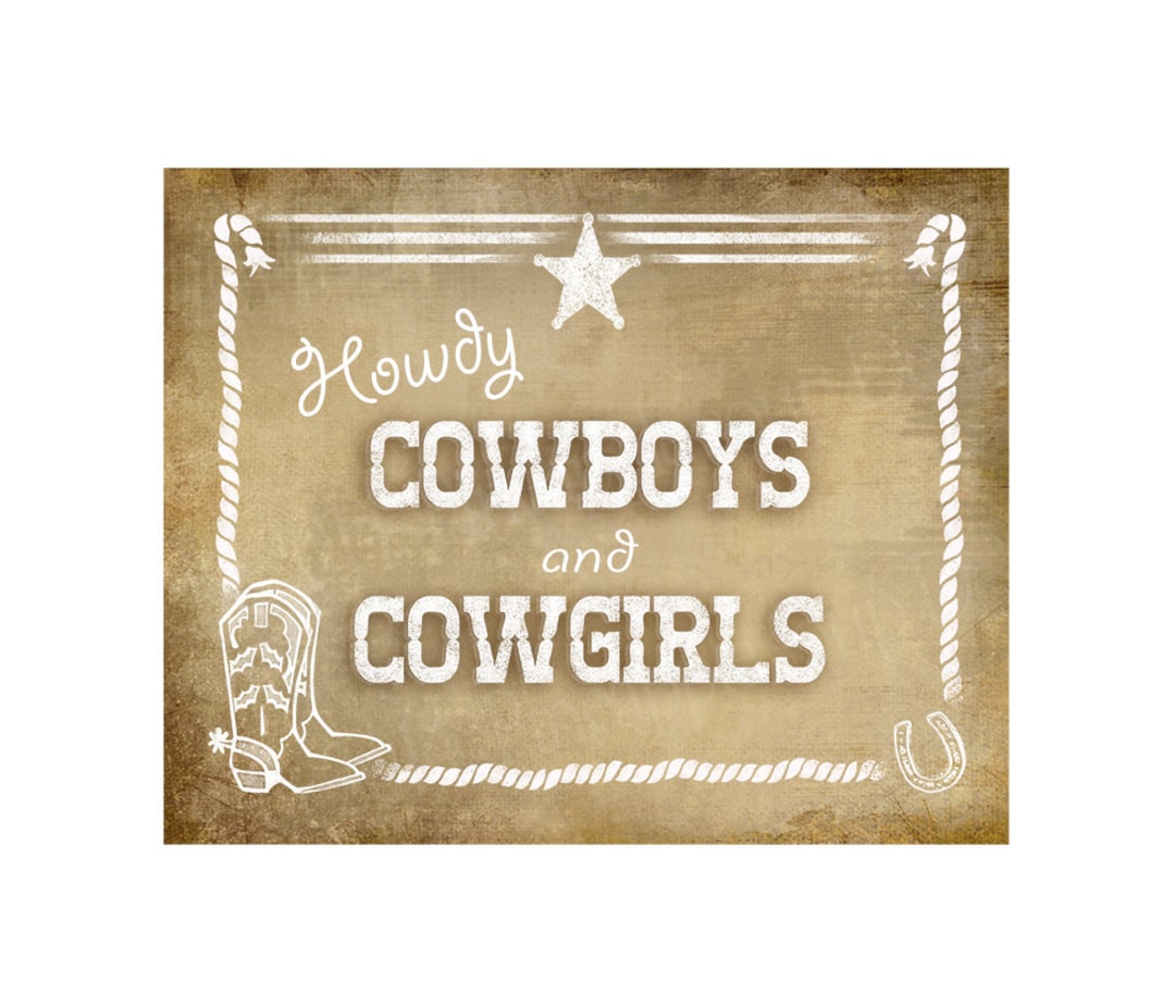 Welcome Cowboys and Cowgirls Western Theme Sign Vintage - Etsy