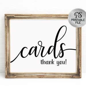 PRINTABLE Cards Sign Wedding Cards Sign, Traditional Wedding Signage ...